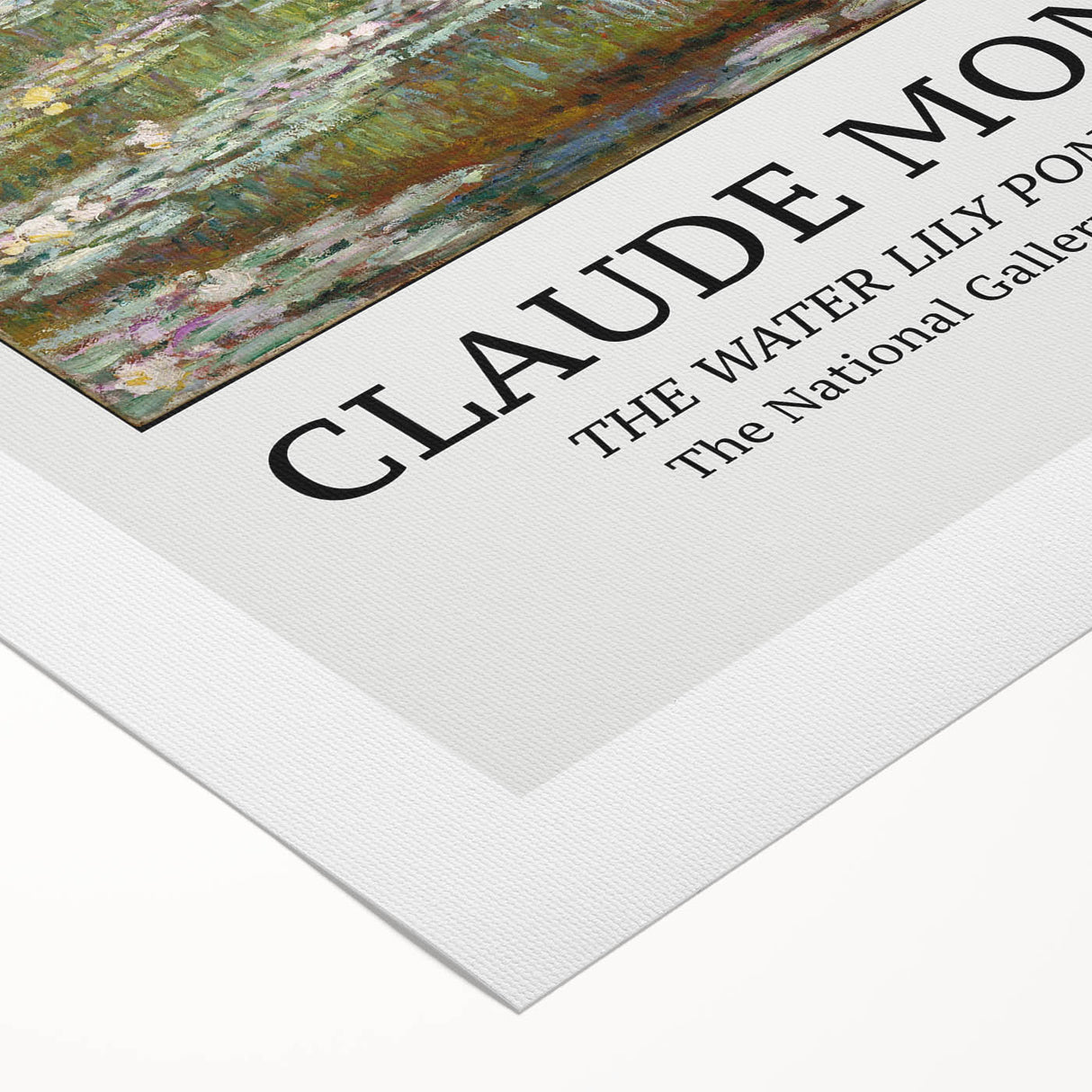 Art deco poster featuring a Claude Monet design in pastel shades on rolled canvas, suitable for dining room decor.