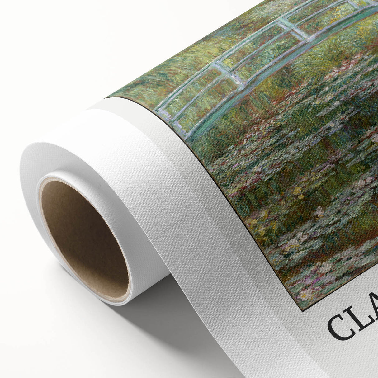 Art Deco poster of Claude Monet's painting on rolled canvas, featuring soft pastel shades, ideal for nursery wall art.