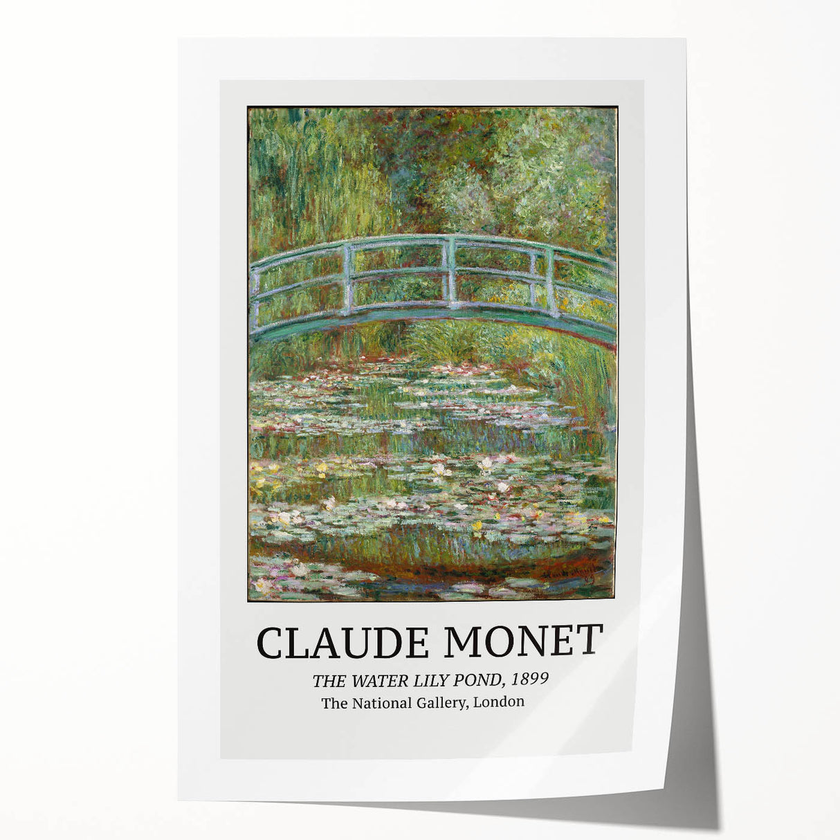 Rolled print of Claude Monet's impressionist floral artwork in soft pastel hues.