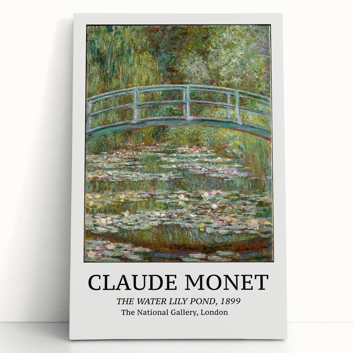 Large black and white canvas depicting Claude Monet's impressionist artwork, ideal for kitchen wall art or bedroom ambiance.