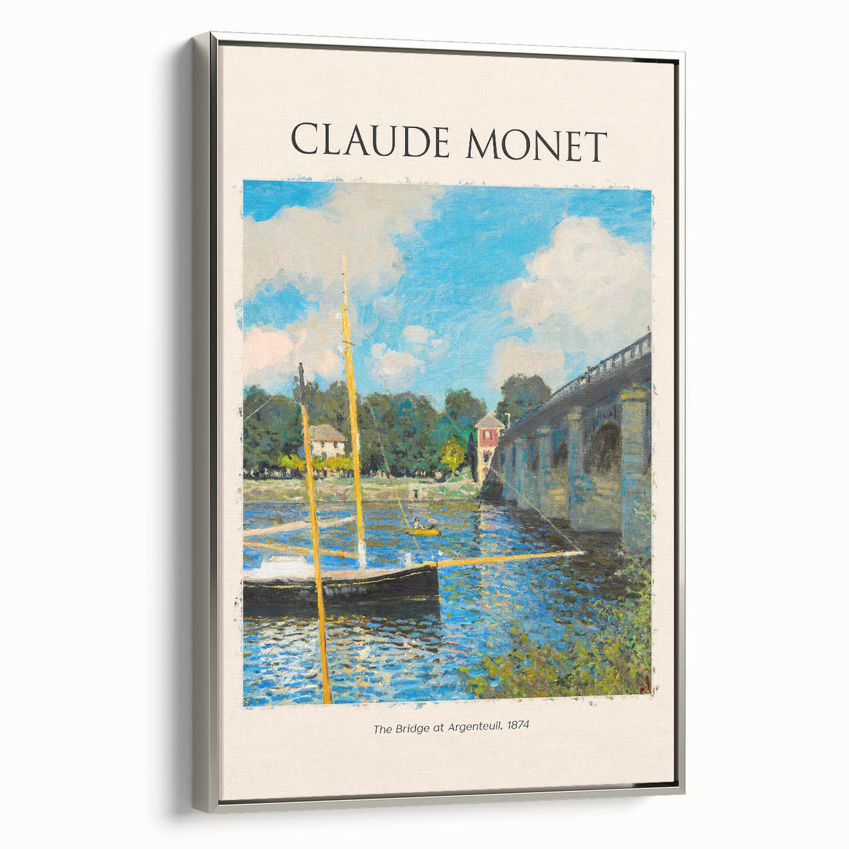 Landscape art painting by Claude Monet depicting a garden scene with vibrant colors on a framed canvas.