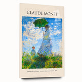 Large abstract wall art by Claude Monet in muted blues and greens on acrylic glass, ideal for bedroom or dining room decor.