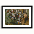 Extra large, textured abstract art print featuring colorful, swirling patterns, in a black frame with mat.