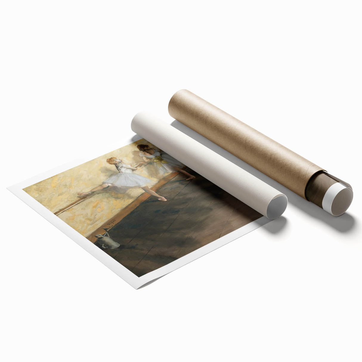 Extra large rolled print of Edgar Degas' floral artwork in soft pastel shades, ideal for classy bathroom wall art.