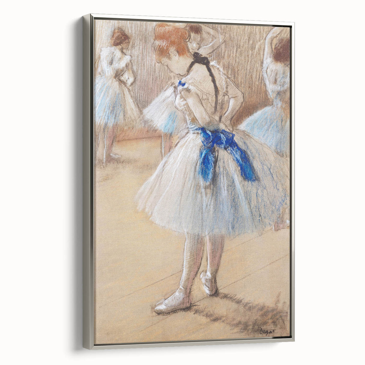 Landscape art painting depicting a colorful vintage poster art scene on a framed canvas.