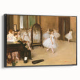 Black and white wall art featuring an Edgar Degas landscape painting, framed in black, suitable for bedroom decor.