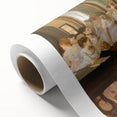 Art deco poster of a ballet scene in pastel shades on rolled canvas, ideal for nursery wall art or dining room decor.