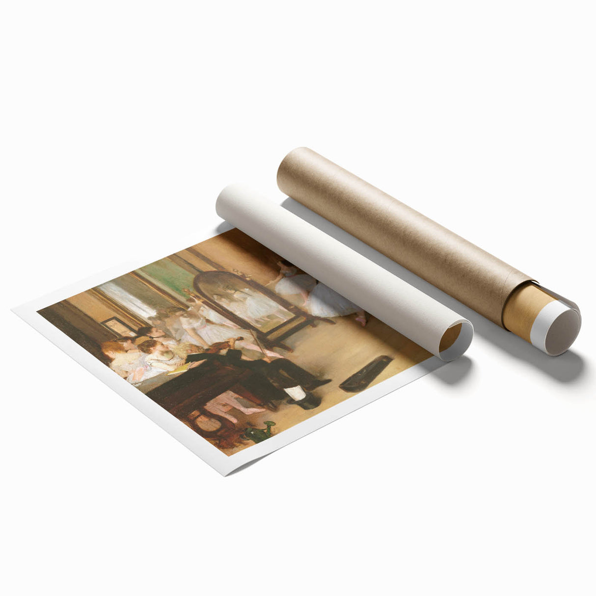 Extra large rolled print of Edgar Degas' floral art in soft pastel hues, ideal for classy bathroom wall art.