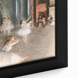 Close-up of Edgar Degas-inspired black wall art on framed canvas featuring textured, colorful brushstrokes.
