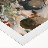 Art deco poster featuring a ballerina in mid-twirl, using soft pastel shades on rolled canvas.