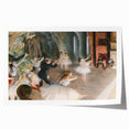 Rolled print of an Edgar Degas artwork featuring delicate floral designs in soft pastel colors.