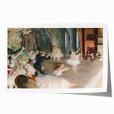 Rolled print of an Edgar Degas artwork featuring delicate floral designs in soft pastel colors.