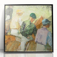 Large abstract wall art featuring mid-century modernist influences, in muted earth tones on framed acrylic.
