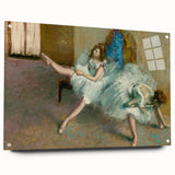 Edgar Degas inspired acrylic glass art featuring a dancer in soft pastel shades, suitable for bedroom or dining room decor.
