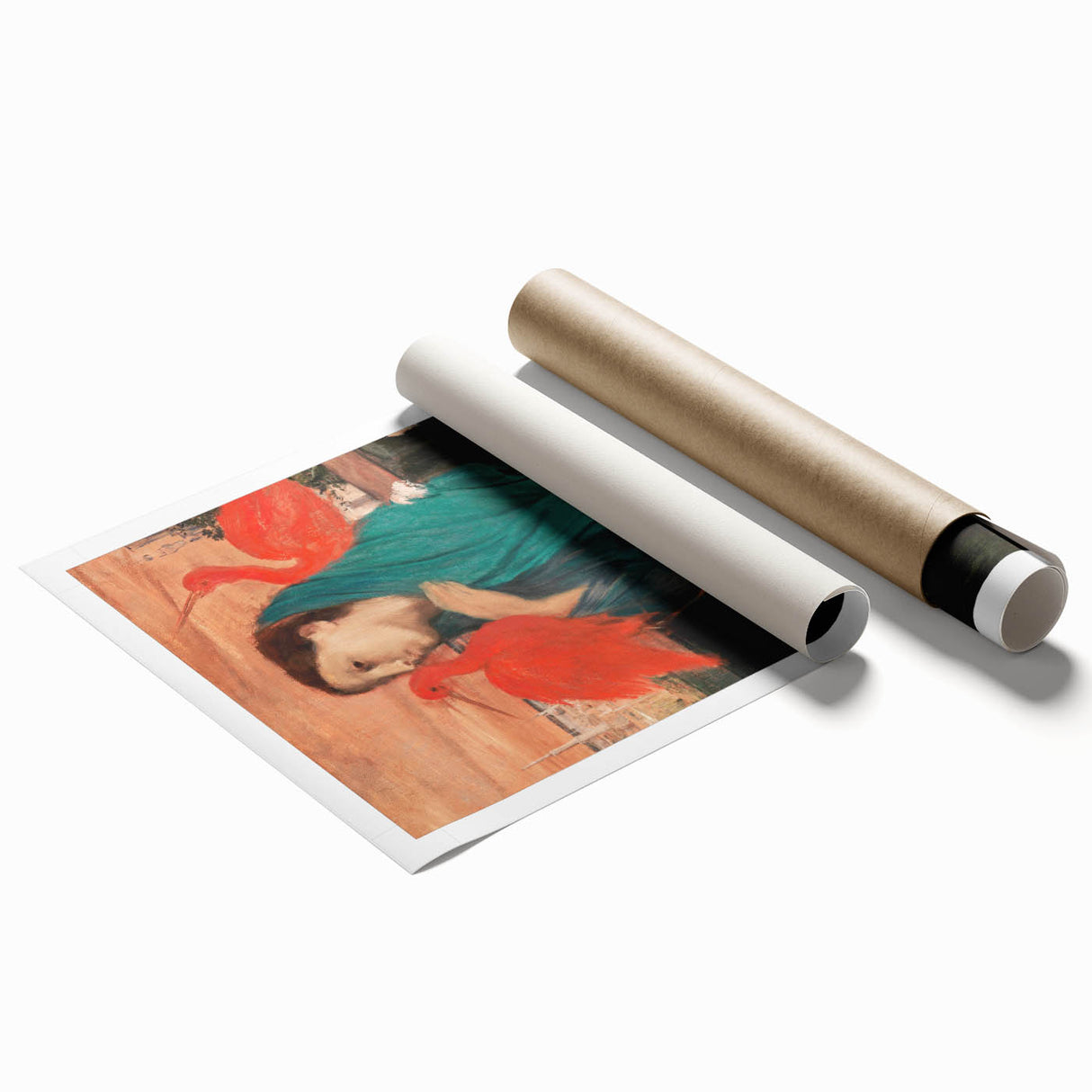 Extra large rolled print of Edgar Degas' floral artwork in soft pastel shades, suitable for classy bathroom wall art.