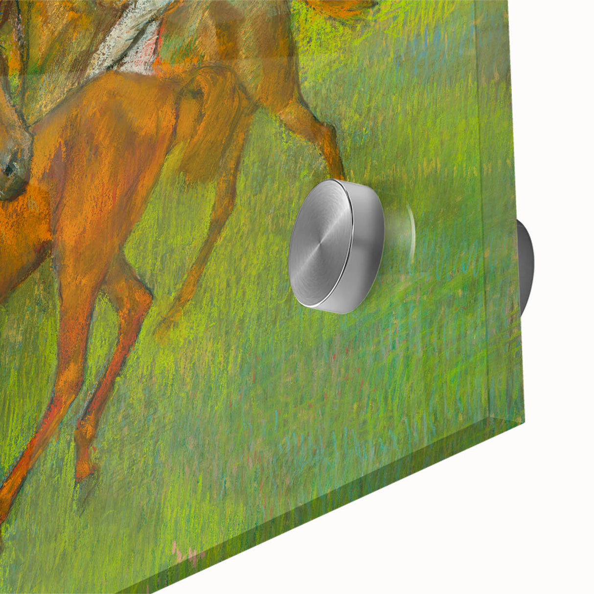Mid-century modernist large abstract art print on acrylic glass, featuring muted earth tones, ideal for dining room art.