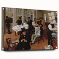 Side view of an Edgar Degas-inspired acrylic glass painting featuring dancers, in muted pastel tones.