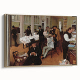 Vintage poster art of a landscape painting on a framed canvas, featuring predominantly black tones.