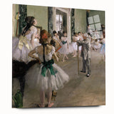 Side view of an Edgar Degas inspired large abstract acrylic print with pastel shades, ideal for bedroom or dining room art.