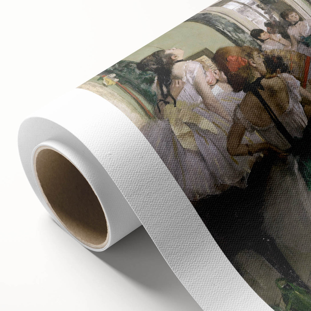 Art deco poster of a ballerina, in soft pastel shades on rolled canvas, ideal for nursery wall art.