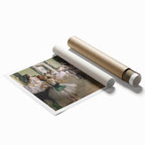Extra large rolled print of a floral painting in pastel shades, ideal for classy bathroom wall art.