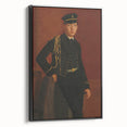 Black and white landscape painting on framed canvas, featuring vintage poster art style, ideal for bedroom decor.