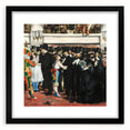Extra large, textured abstract art print with colorful splashes on a black framed canvas, ideal for living room decor.