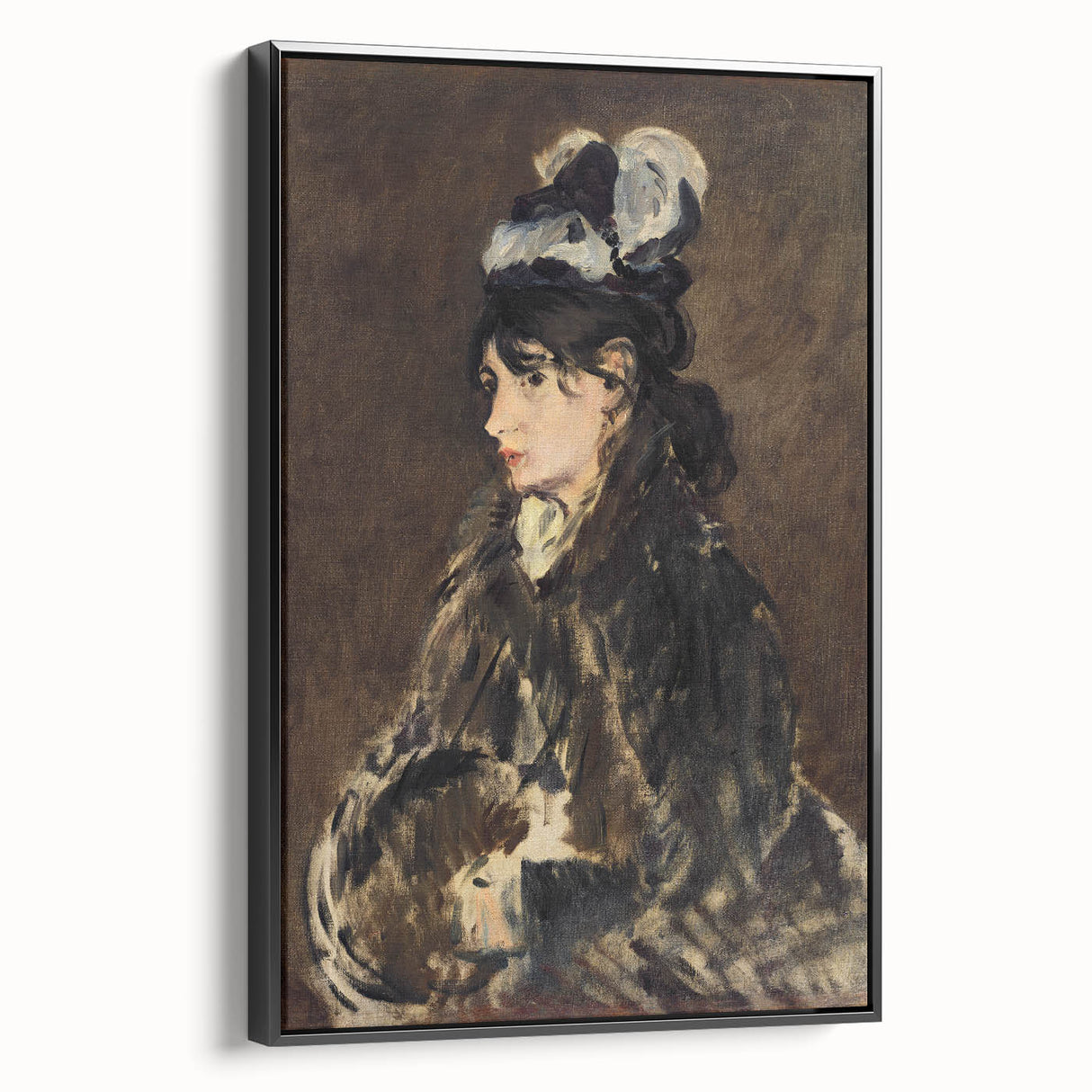 Black and white vintage poster art depicting a landscape, framed canvas, ideal for bedroom wall decor.