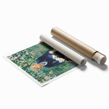 Extra large rolled print of Edouard Manet's floral art in muted tones, ideal for classy bathroom or large living room decor.