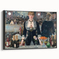 Black and white vintage poster art of a landscape painting on a framed canvas, ideal for bedroom wall decor.