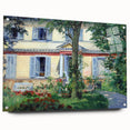 Side view of an Edouard Manet-inspired acrylic print featuring a large abstract design in muted tones.