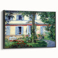 Black and white vintage poster art of a landscape painting on framed canvas, ideal for bedroom wall decor.