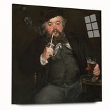 Side view of an Edouard Manet-inspired large abstract art print on acrylic glass, featuring soft pastel colors.