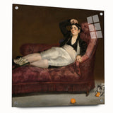 Side view of an Edouard Manet-inspired acrylic glass artwork featuring soft pastel tones.
