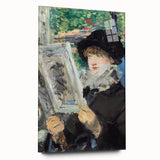 Side view of an Edouard Manet acrylic glass print featuring serene blue and gray tones, ideal for bedroom or dining room art.