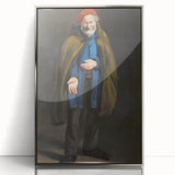 Mid-century modernist art by Edouard Manet featuring a framed acrylic silver portrait in muted tones.