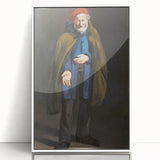 Art deco poster featuring Edouard Manet's work with muted tones, framed in white acrylic, ideal for nursery wall art.