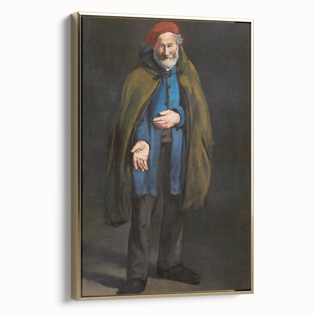 Edouard Manet vintage landscape painting on black framed canvas, ideal for bedroom wall art.