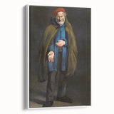 Vintage poster art featuring a side view of Edouard Manet's design on a framed white canvas, ideal for living room decor.
