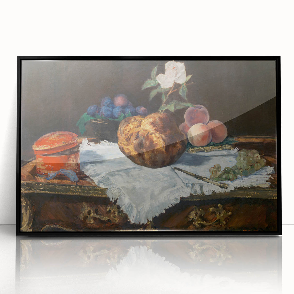 Large abstract wall art depicting a vibrant, multicolored acrylic print in a black frame, ideal for modern art wall decor.
