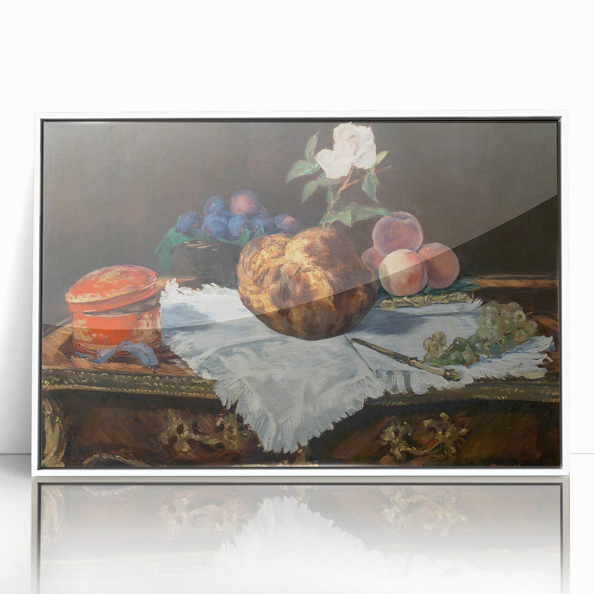 Acrylic print of Edouard Manet's artwork in art deco style, featuring soft pastel shades, ideal for modern nursery wall art.