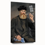 Edouard Manet-inspired large abstract wall art on acrylic glass, featuring monochrome tones.