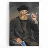 Black and white print of Edouard Manet's artwork on stretched canvas, suitable for kitchen wall art.