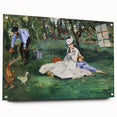 Side view of an Edouard Manet acrylic print featuring a vibrant impressionist scene, ideal for dining room art.