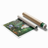 Extra large rolled print of Edouard Manet's floral art in soft hues, ideal for classy bathroom or large living room decor.