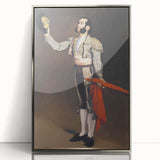 Mid-century modernist art by Edouard Manet, featuring a muted color palette in a silver-framed acrylic.