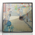 Large abstract wall art by Edouard Manet in a black frame, featuring mid-century modernist tones.