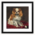 Extra large, colorful abstract art print of textured brush strokes in a black frame, ideal for living room decor.