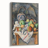 Landscape art painting of a rural scene on framed canvas, featuring muted earth tones.