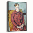 Black and white framed canvas of a vintage-style landscape painting, ideal for bedroom wall art.